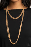Save Your TIERS - Gold Necklace - Paparazzi Accessories