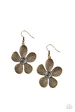 Fresh Florals - Brass Earrings - Paparazzi Accessories