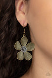 Fresh Florals - Brass Earrings - Paparazzi Accessories