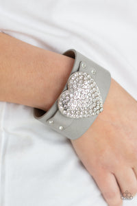 Flauntable Flirt - Silver Wrap Bracelet - Paparazzi Accessories
