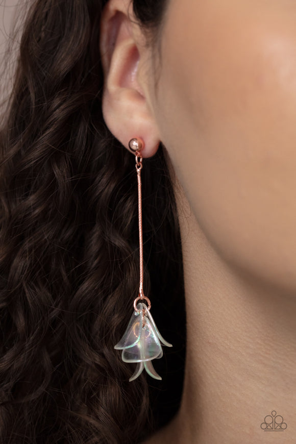 Keep Them In Suspense - Copper Earrings - Paparazzi Accessories