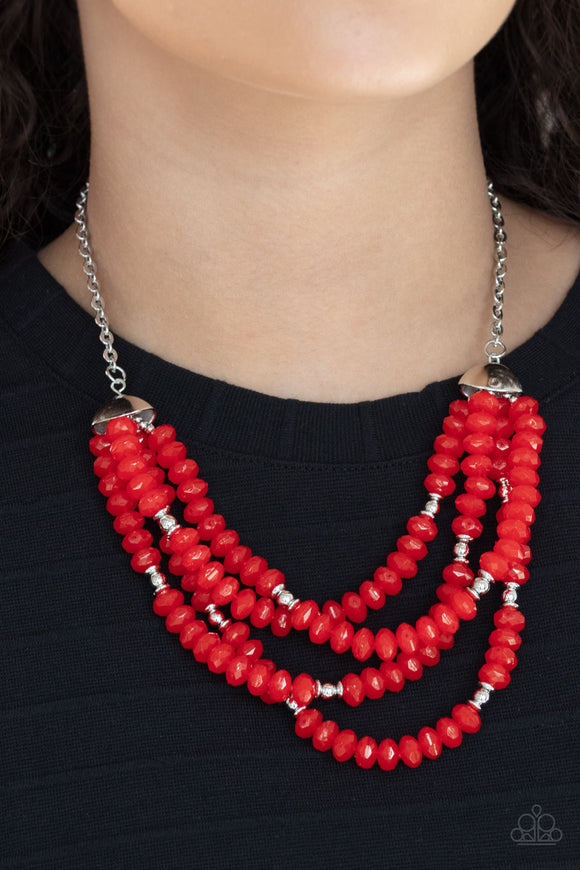 Best POSH-ible Taste - Red Necklace - Paparazzi Accessories
