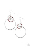 In An Orderly Fashion - Red Earrings - Paparazzi Accessories