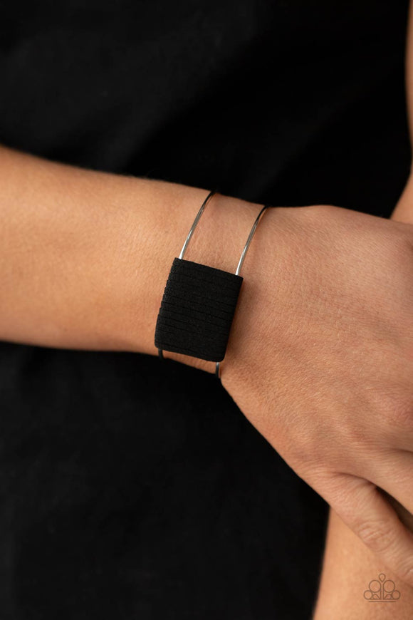 Free Expression - Black Cuff Bracelet - Paparazzi Accessories