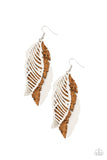 WINGING Off The Hook - White Earrings - Paparazzi Accessories