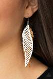 WINGING Off The Hook - White Earrings - Paparazzi Accessories