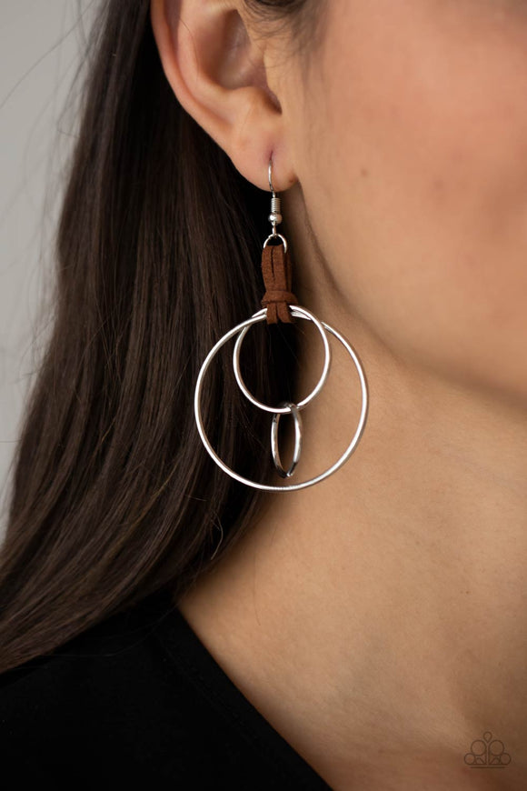 Fearless Fusion - Brown Earrings - Paparazzi Accessories