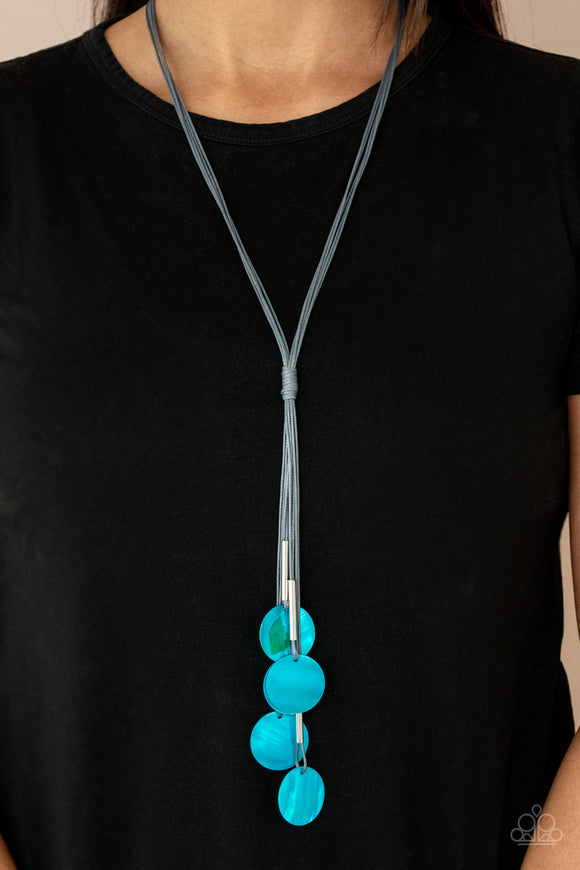 Tidal Tassels - Blue Necklace - Paparazzi Accessories