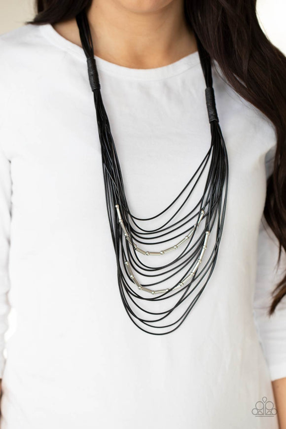 Nice CORD-ination - Black Necklace - Paparazzi Accessories