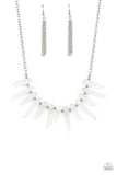 Ice Age Intensity - White Necklace - Paparazzi Accessories