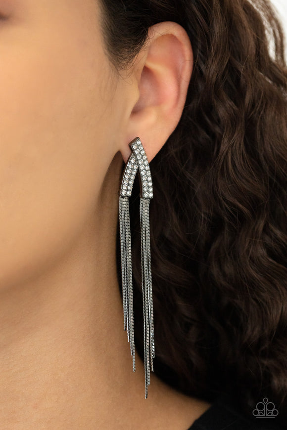 It Takes Two To TASSEL - Black Earrings - Paparazzi Accessories