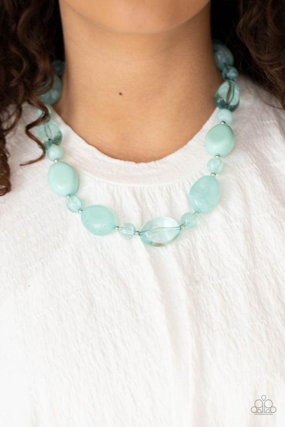 Staycation Stunner - Blue Necklace - Paparazzi Accessories
