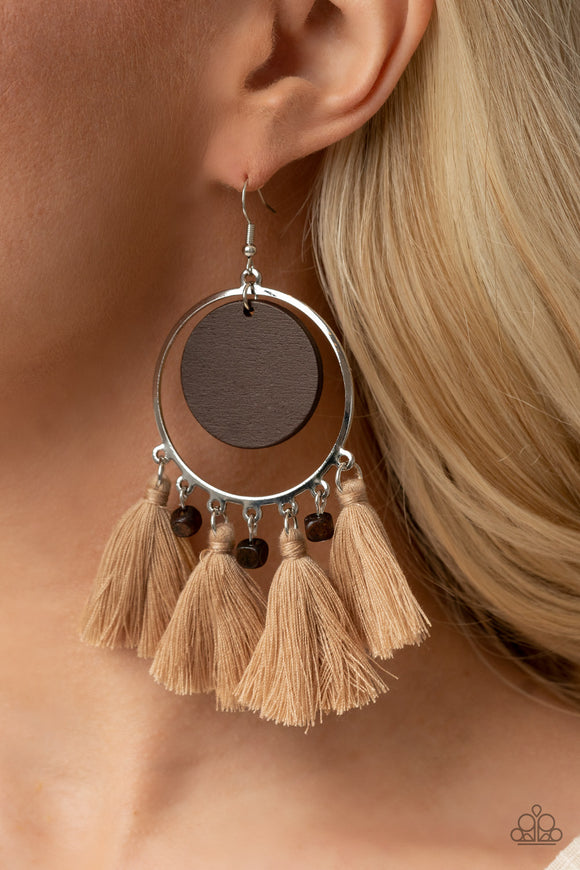 Yacht Bait - Brown Earrings - Paparazzi Accessories