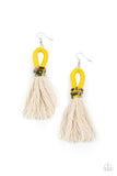 The Dustup - Yellow Earrings - Paparazzi Accessories