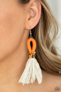 The Dustup - Orange Earrings - Paparazzi Accessories