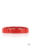Material Movement - Red Bracelet - Paparazzi Accessories