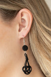 Twisted Torrents - Black Earrings - Paparazzi Accessories