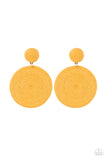 Circulate The Room - Yellow Earrings - Paparazzi Accessories