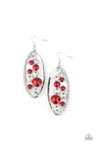 Rock Candy Bubbly - Red Earrings - Paparazzi Accessories