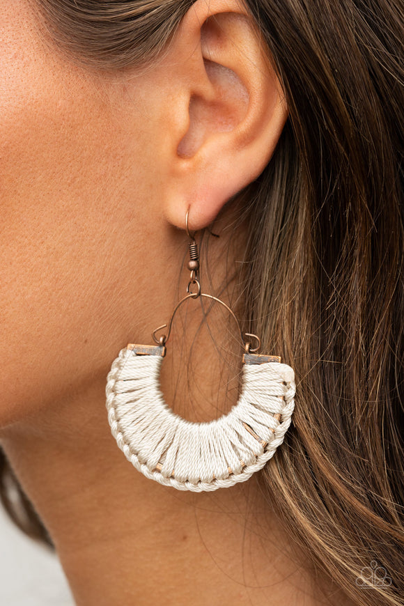 Threadbare Beauty - Copper Earrings - Paparazzi Accessories