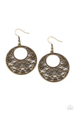 Vineyard Romance - Brass Earrings - Paparazzi Accessories