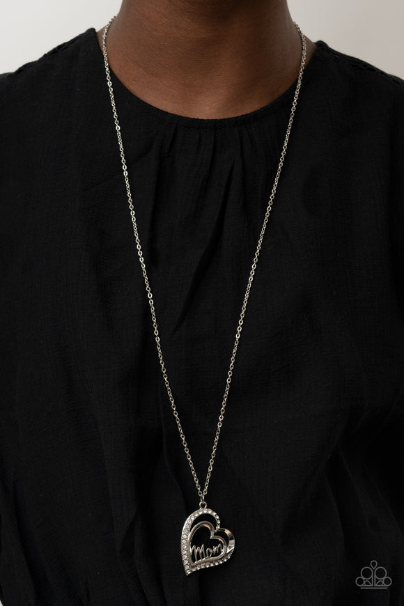 A Mothers Heart - White Necklace - Paparazzi Accessories