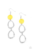 Surfside Shimmer - Yellow Earrings - Paparazzi Accessories