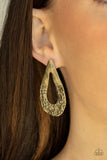 Industrial Antiquity - Brass Earrings - Paparazzi Accessories