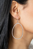 OVAL-ruled! - White Earrings - Paparazzi Accessories