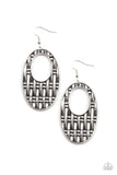 Engraved Edge - Silver Earrings - Paparazzi Accessories