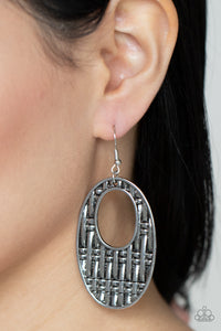 Engraved Edge - Silver Earrings - Paparazzi Accessories