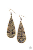 Posy Pasture - Brass Earrings - Paparazzi Accessories