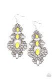 Flamboyant Frills - Yellow Earrings - Paparazzi Accessories