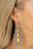 Flamboyant Frills - Yellow Earrings - Paparazzi Accessories