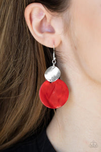 Opulently Oasis - Red Earrings - Paparazzi Accessories