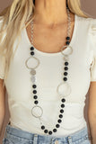 Sea Glass Wanderer - Black Necklace - Paparazzi Accessories