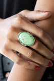 Glittery With Envy - Green Ring - Paparazzi Accessories