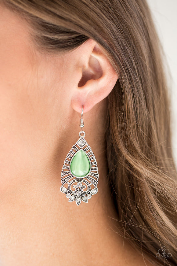 Majestically Malibu - Green Earrings - Paparazzi Accessories