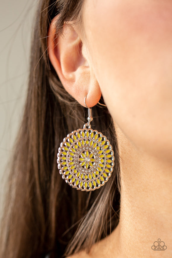 PINWHEEL and Deal - Yellow Earrings - Paparazzi Accessories
