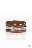 Rollin In Rhinestones - Brown Wrap Bracelet - Paparazzi Accessories
