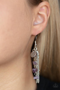 Stone Sensation - Purple Earrings - Paparazzi Accessories