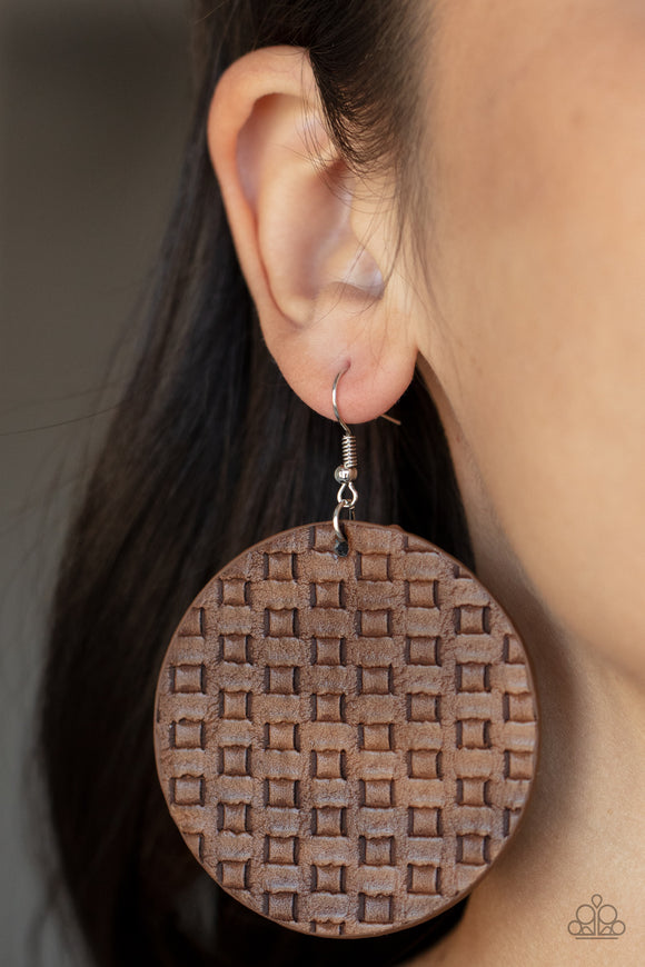 WEAVE Me Out Of It - Brown Earrings - Paparazzi Accessories