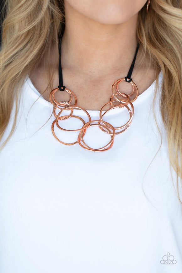 Spiraling Out of COUTURE - Copper Necklace - Paparazzi Accessories