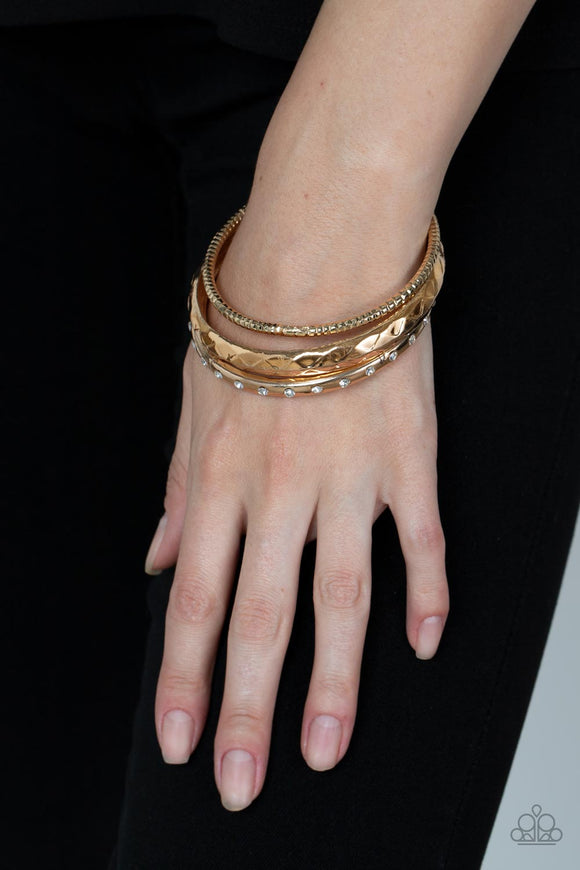 Confidently Curvaceous - Gold Bracelet - Paparazzi Accessories