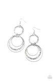 Eclipsed Edge - Silver Earrings - Paparazzi Accessories