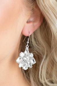 Fiercely Famous - White Earrings - Paparazzi Accessories