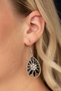 Floral Morals - Black Earrings - Paparazzi Accessories