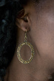 Go Down In Glitter - Brass Earrings - Paparazzi Accessories