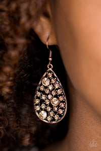 GLOW With The Flow - Copper Earrings - Paparazzi Accessories