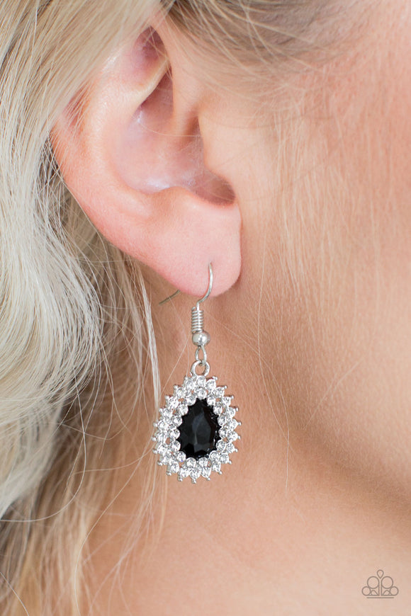 Star-Crossed Starlet - Black Earrings - Paparazzi Accessories